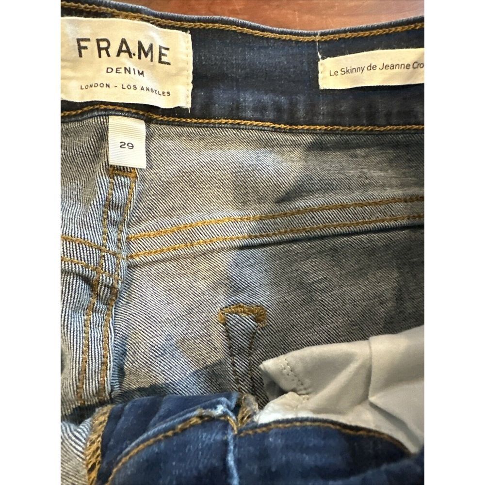 FRAME Le Skinny‎ De Jeanne Crop Jeans Women Size 29 28X27 Blue Stretch - Picture 4 of 5